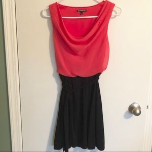 Express Coral and Black Women's Dress